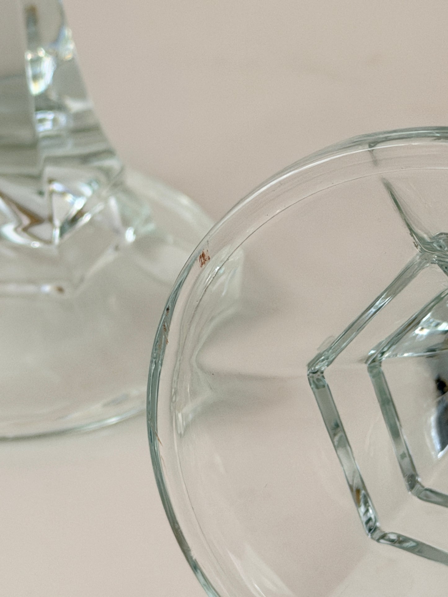 Pair of Tall Vintage Glass Candlestick Holders