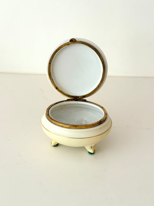 Vintage Andrea by Sadek Porcelain Footed Jewelry Box