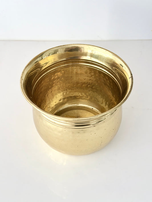Vintage Hammered Brass Planter