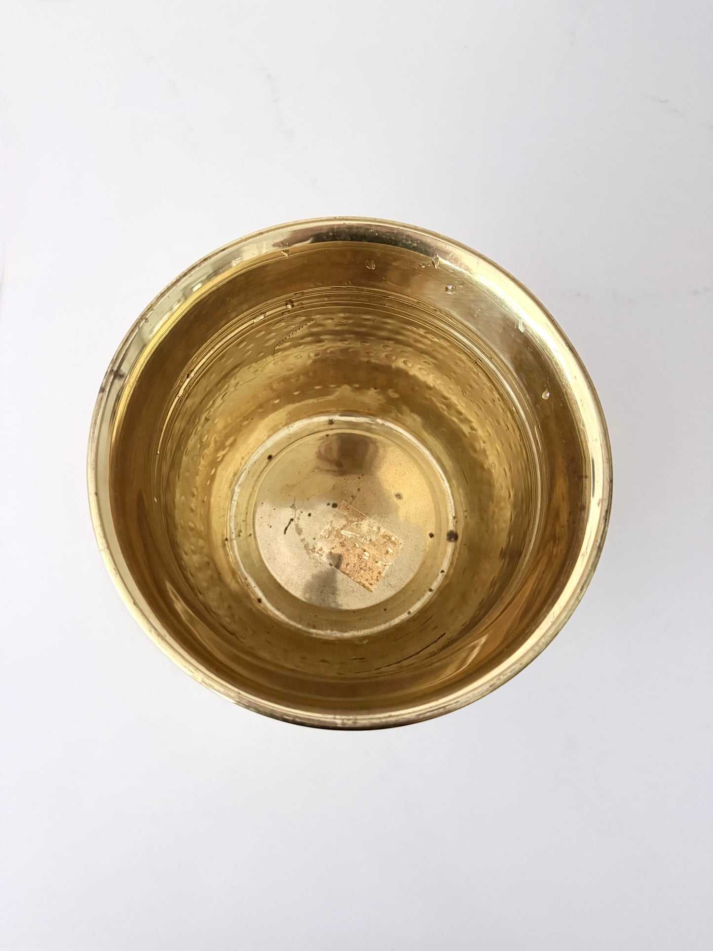 Vintage Hammered Brass Planter