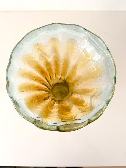Vintage Pulled Glass Swirl Vase