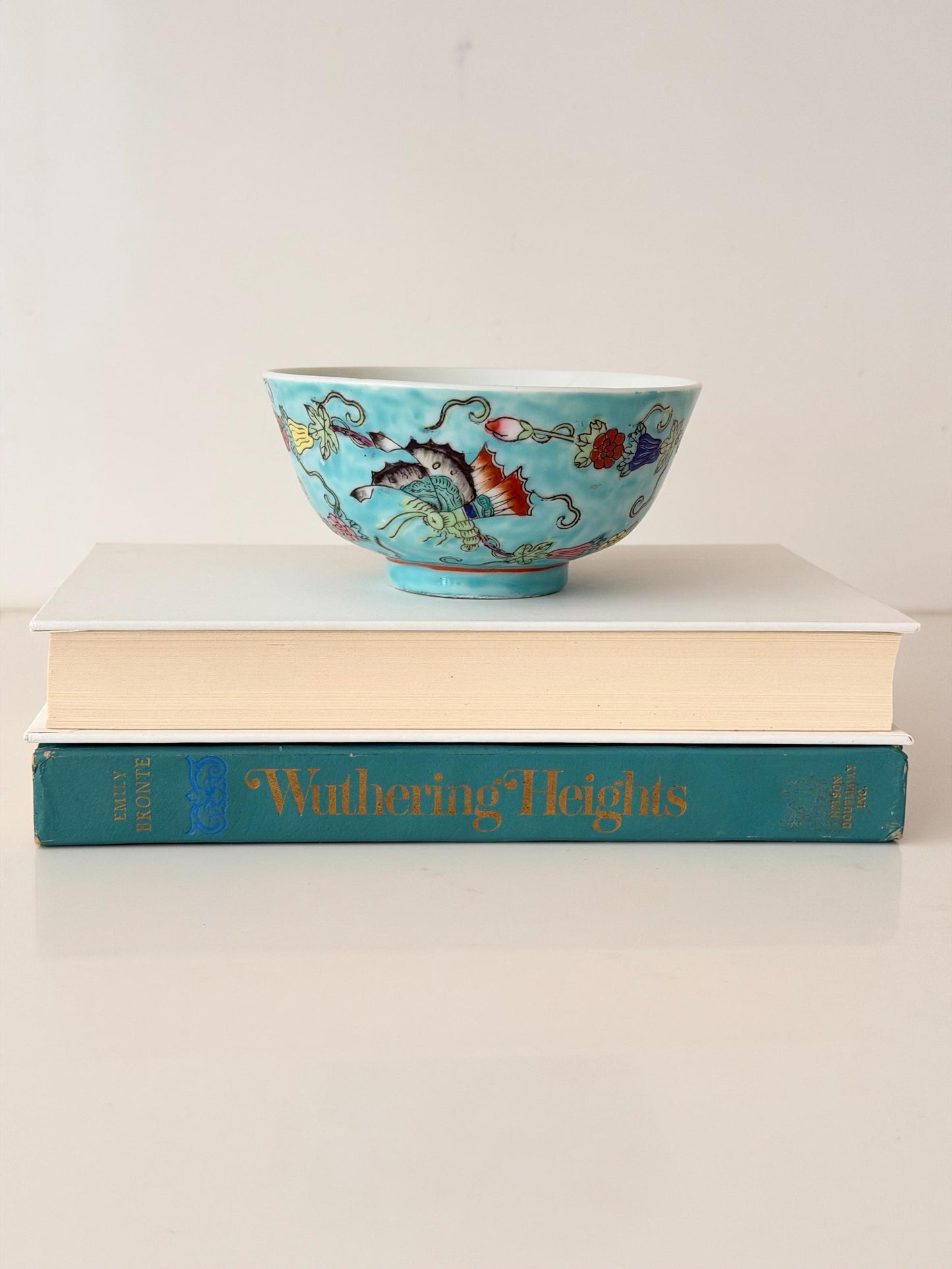 Vintage Rose Canton Porcelain Footed Rice Bowl