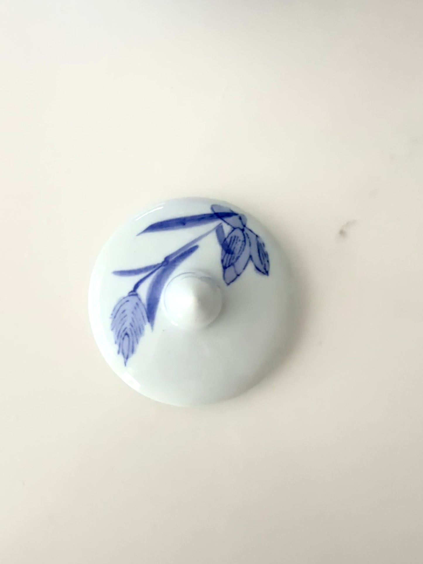 Large Vintage Melon Jar with Chinoiserie Crane Motif