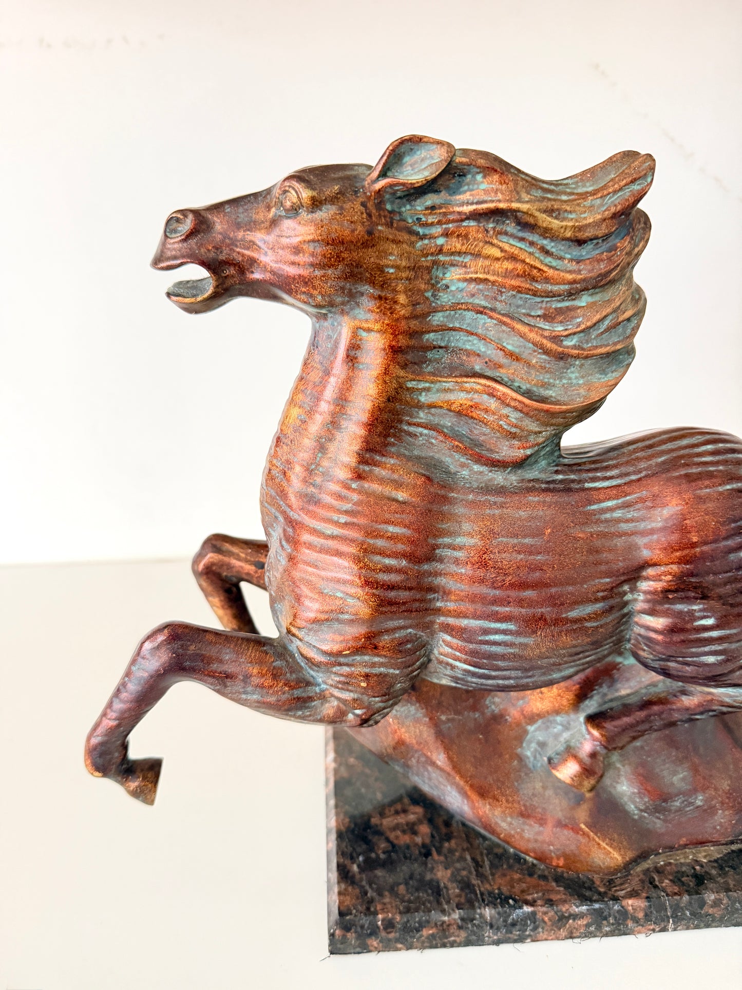 Vintage Cold-Cast Bronze Horse Sculpture
