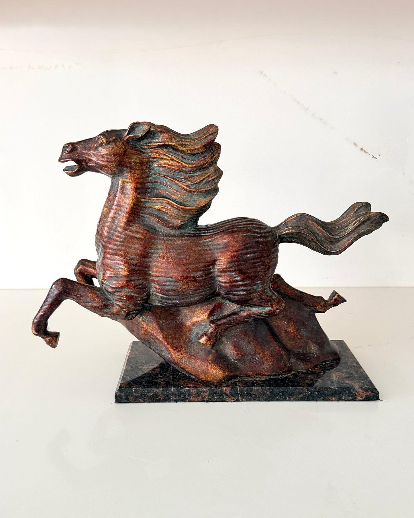 Vintage Cold-Cast Bronze Horse Sculpture