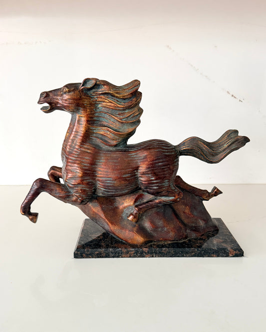 Vintage Cold-Cast Bronze Horse Sculpture