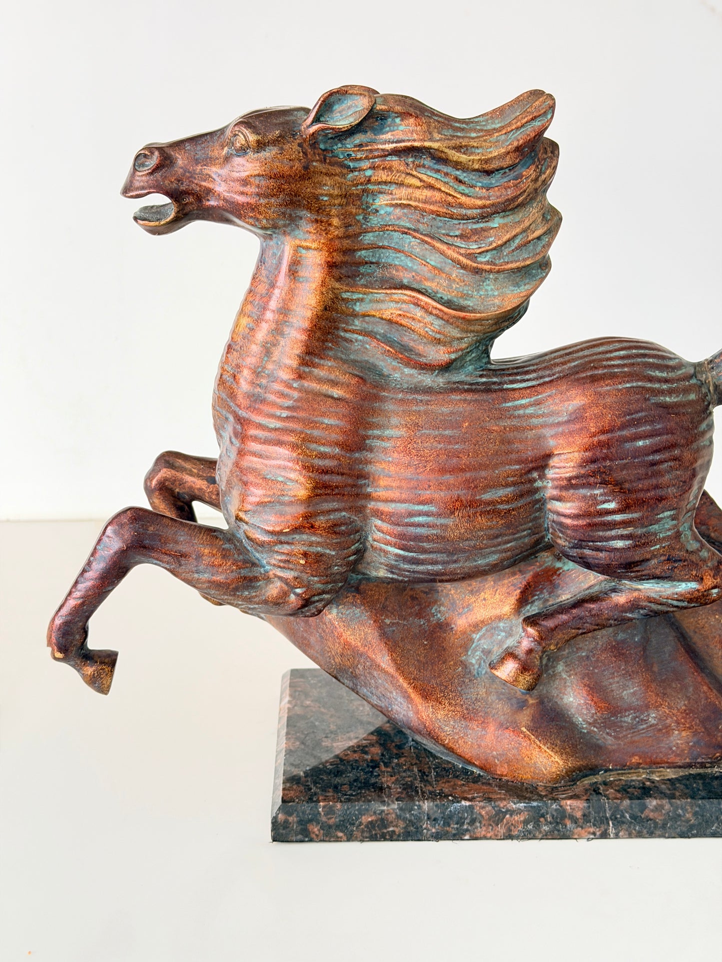 Vintage Cold-Cast Bronze Horse Sculpture