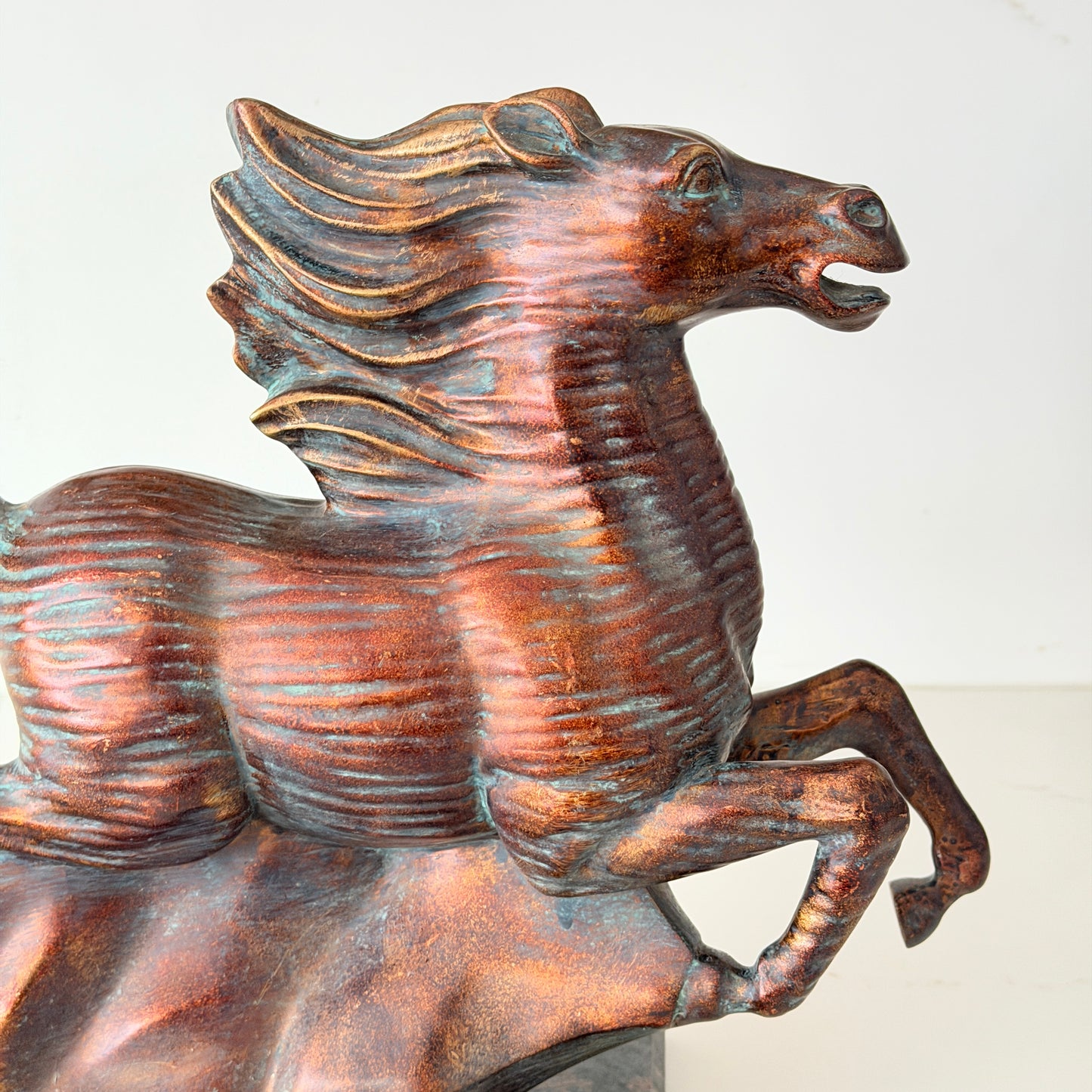 Vintage Cold-Cast Bronze Horse Sculpture