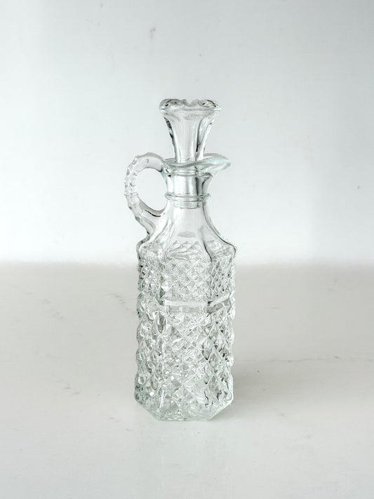 Vintage Anchor Hocking Pressed Glass Corked Cruet