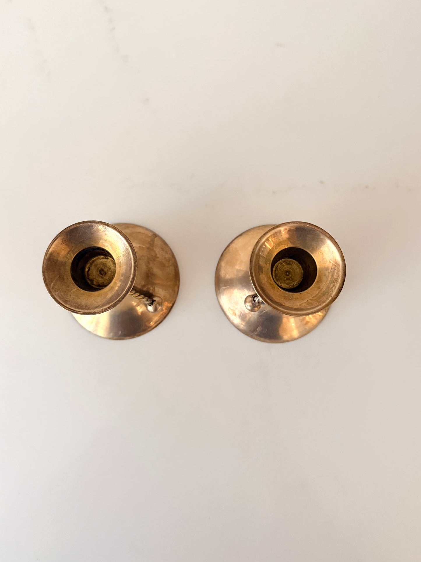 Pair of Brass Candlestick Holders with Tassels
