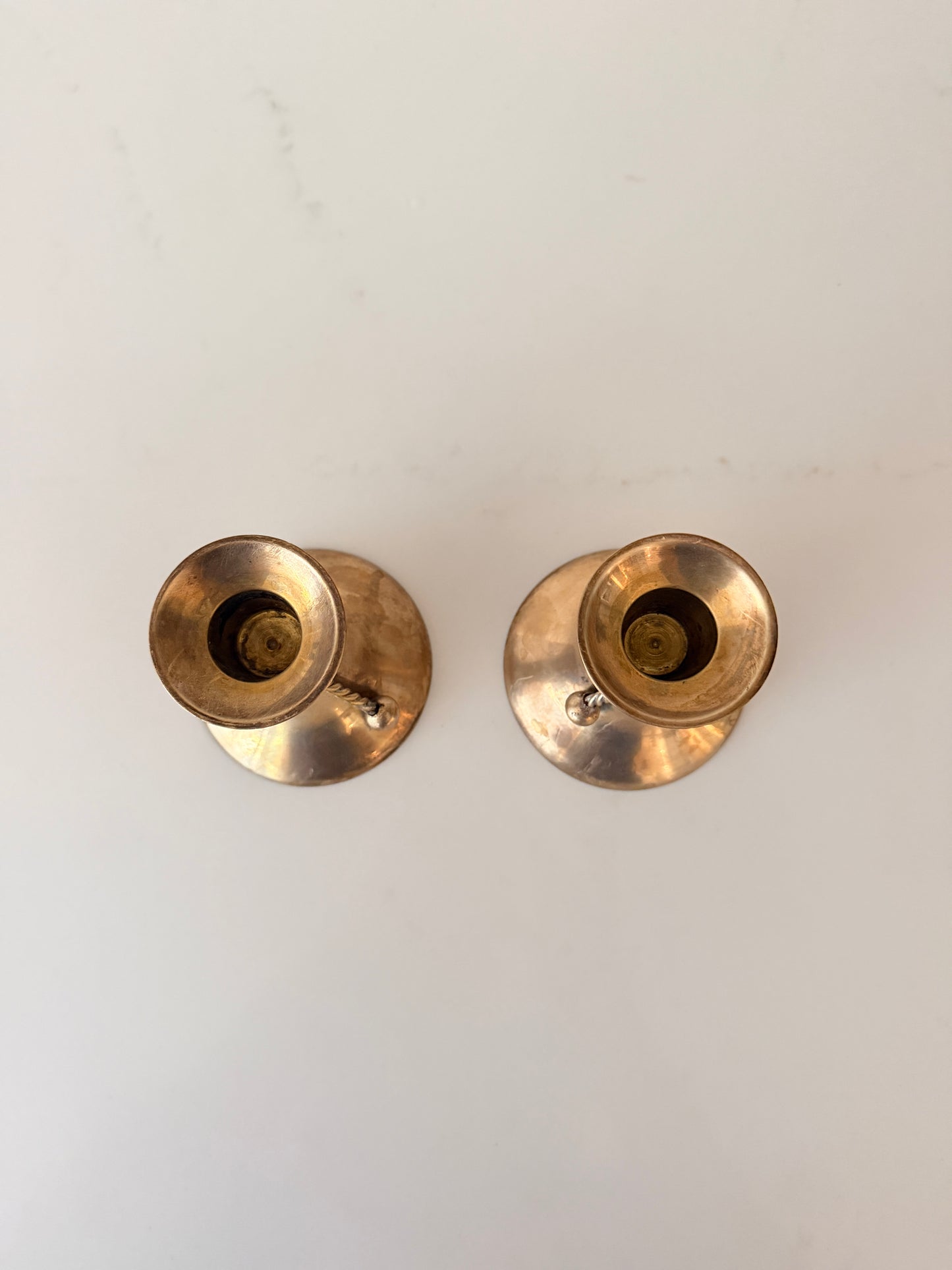 Pair of Brass Candlestick Holders with Tassels