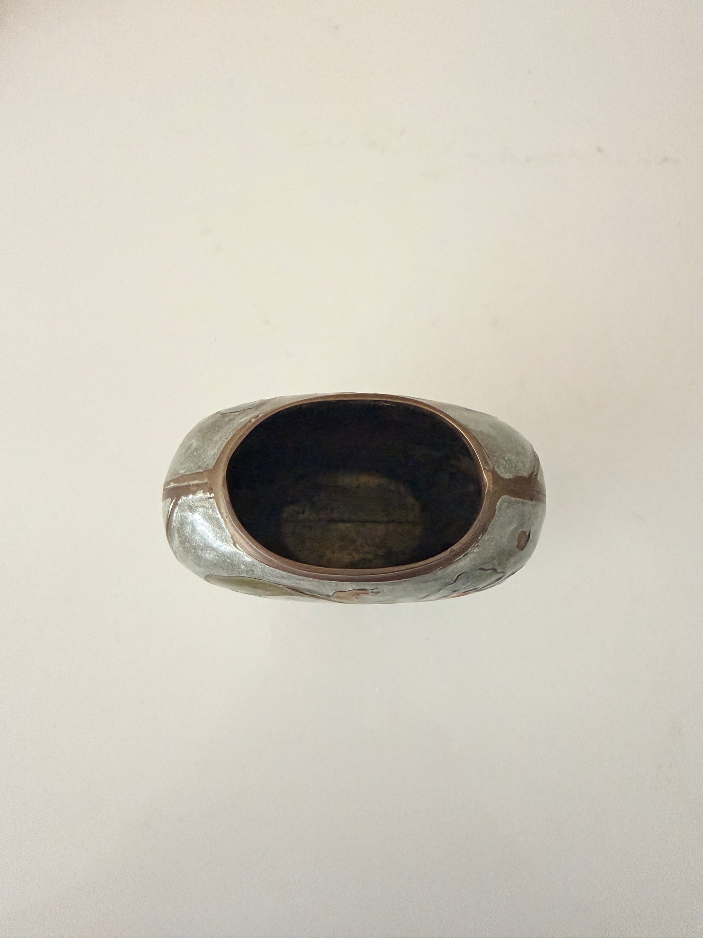 Vintage Art Nouveau Enameled Cast Metal Vase