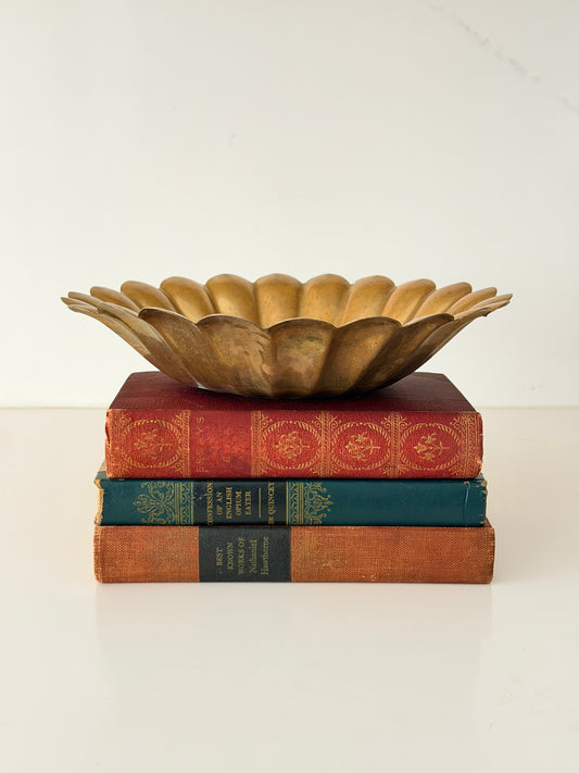 Vintage Brass Scalloped Bowl