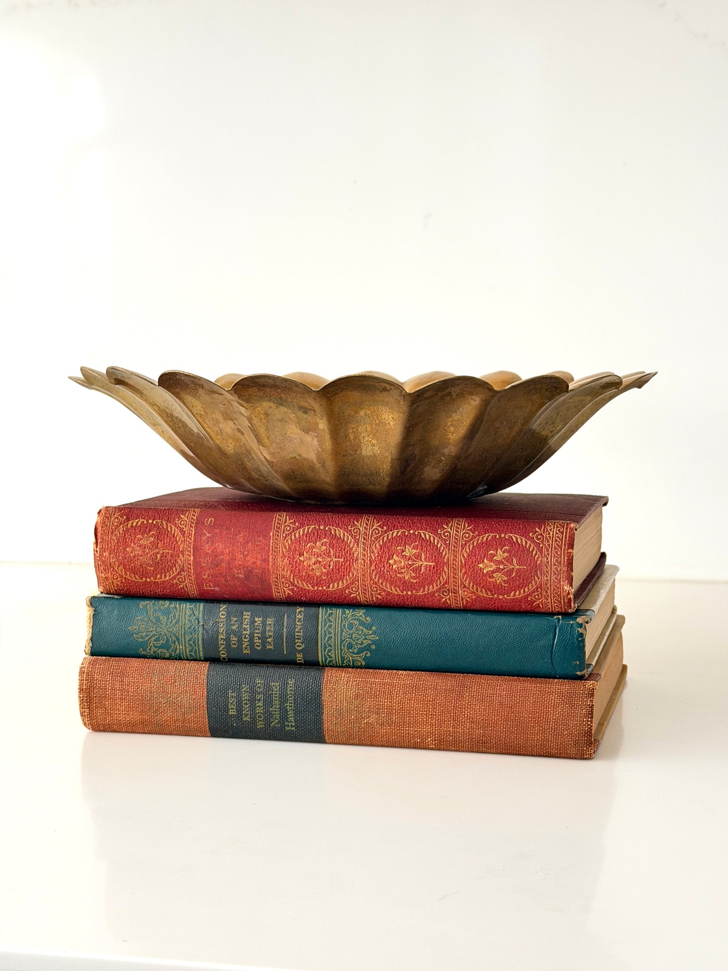 Vintage Brass Scalloped Bowl