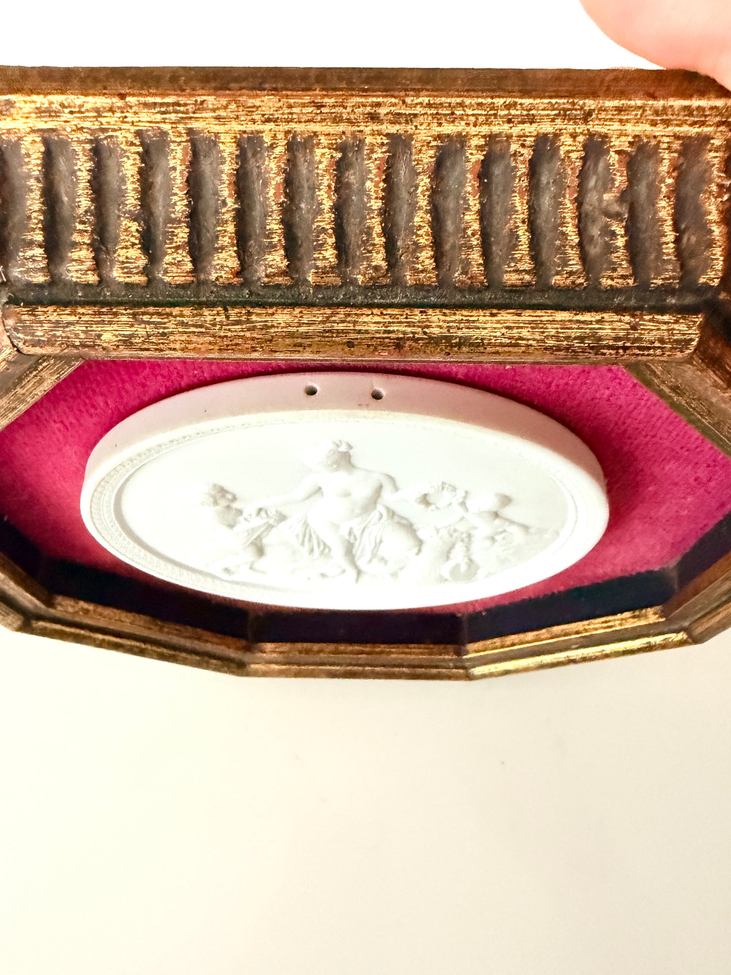 Antique Framed Royal Copenhagen Bisque Porcelain Relief