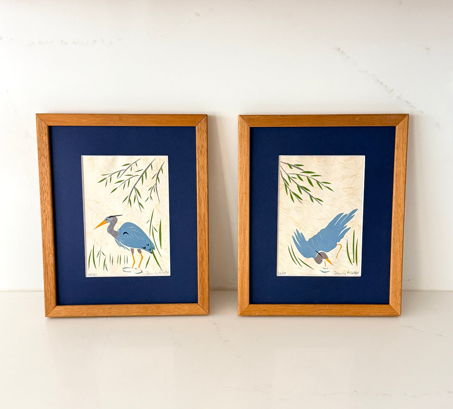 Pair of Vintage Limited Edition Signed and Painted Prints
