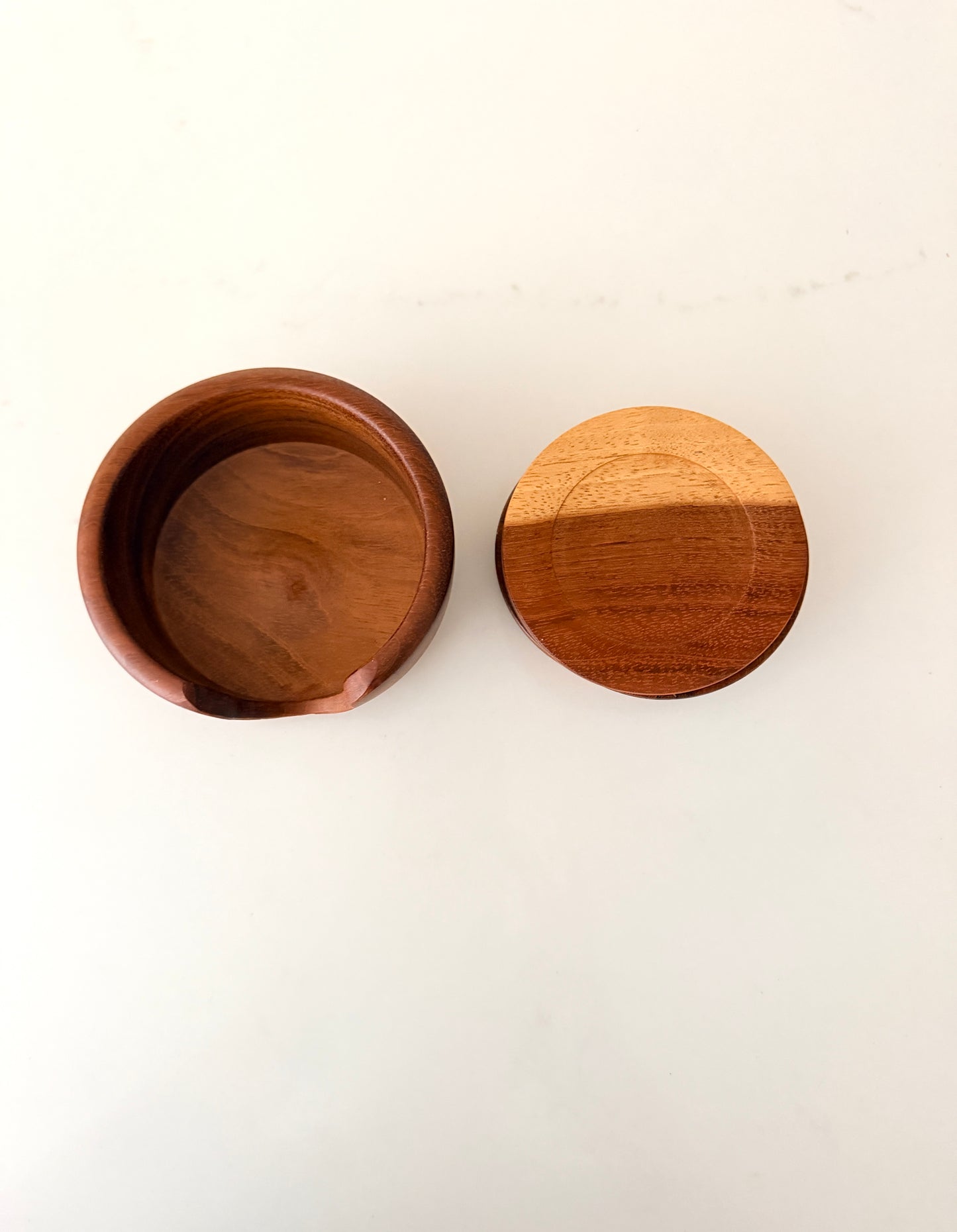 Vintage Set of 6 Teak Coasters