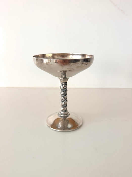 Vintage Spanish Silver Plated Coup Glasses