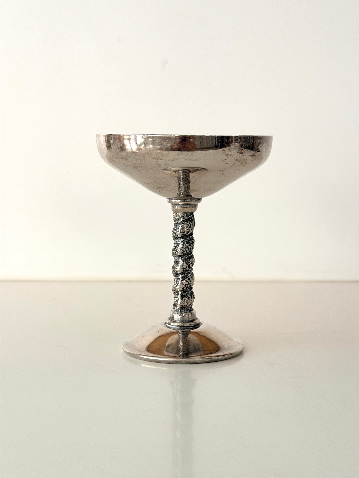 Vintage Spanish Silver Plated Coup Glasses