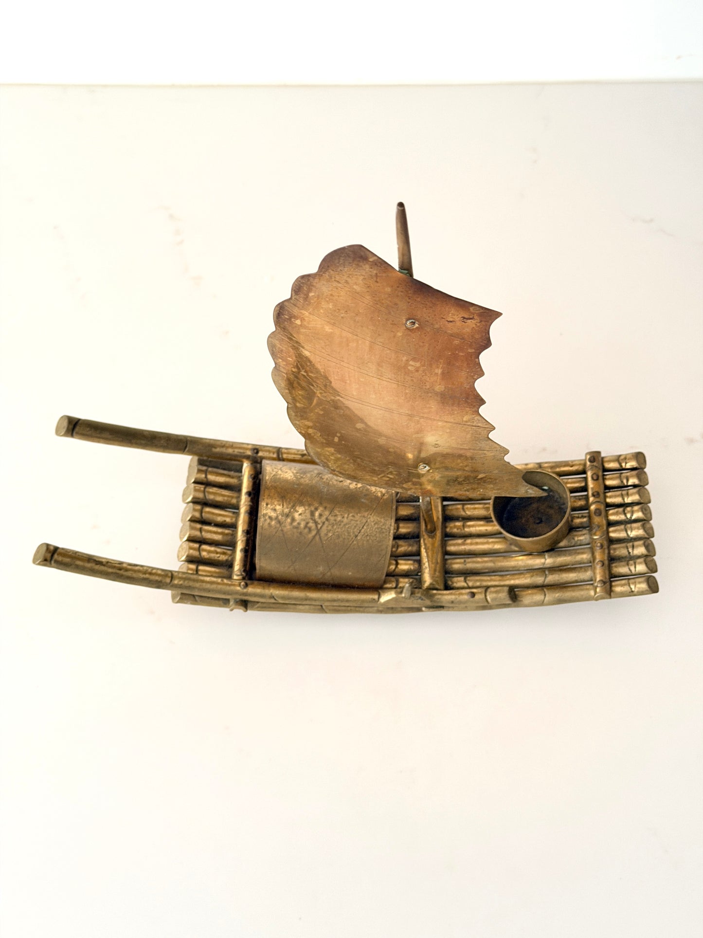 Vintage Brass Chinese Sailboat