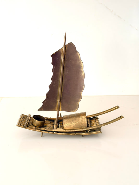 Vintage Brass Chinese Sailboat