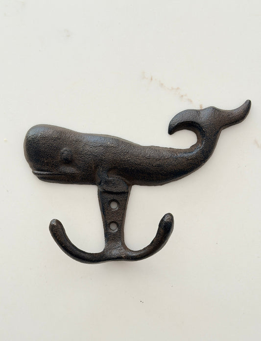 Cast Iron Whale Double Hook