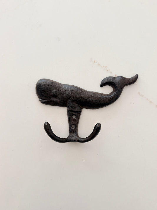 Cast Iron Whale Double Hook