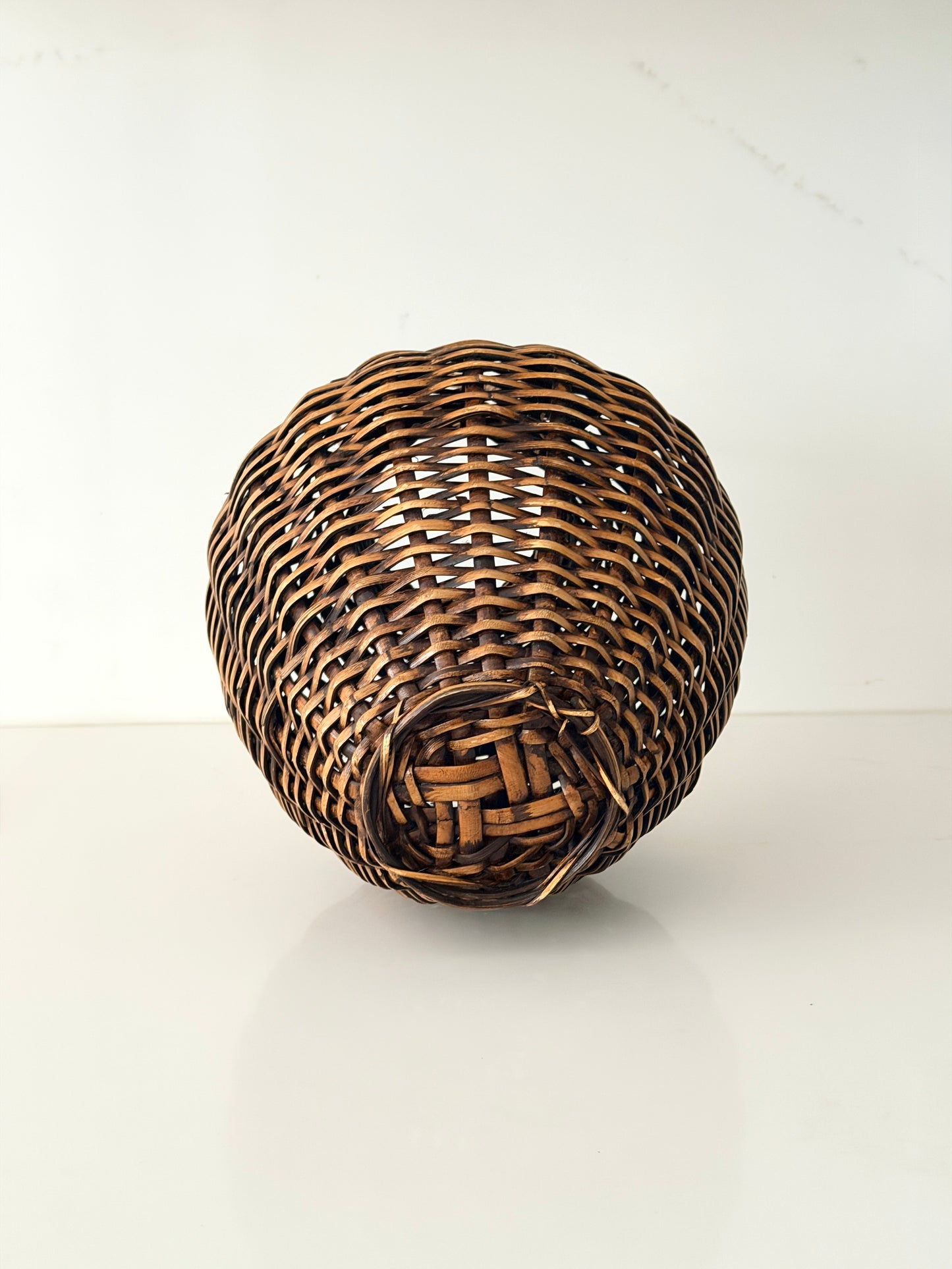 Vintage Wicker Urn Shaped Basket