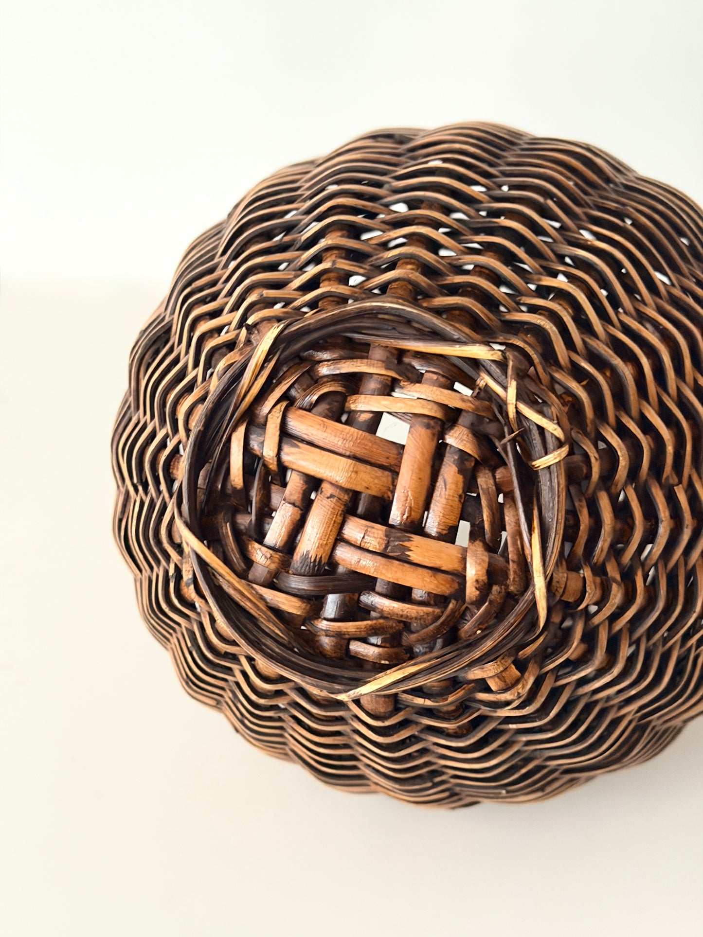 Vintage Wicker Urn Shaped Basket