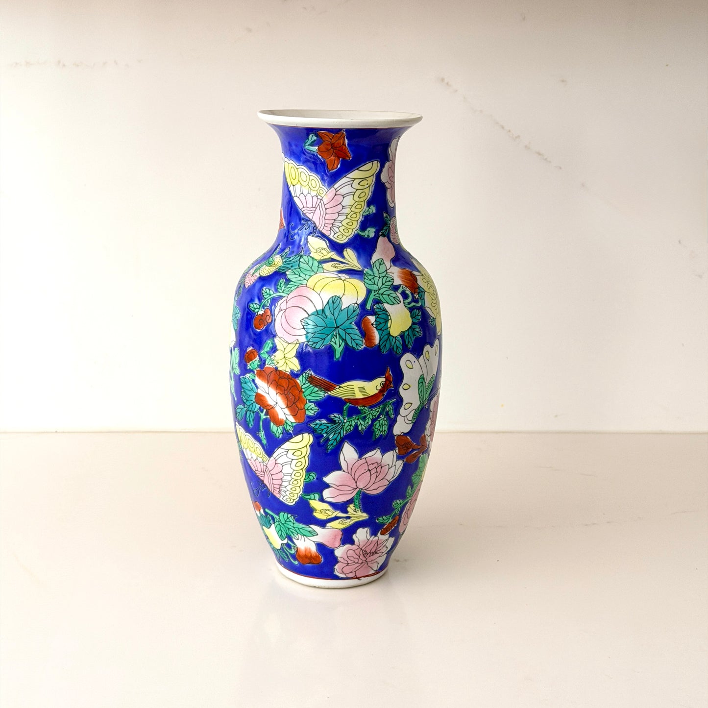 Large Vintage Rose Famille Vase