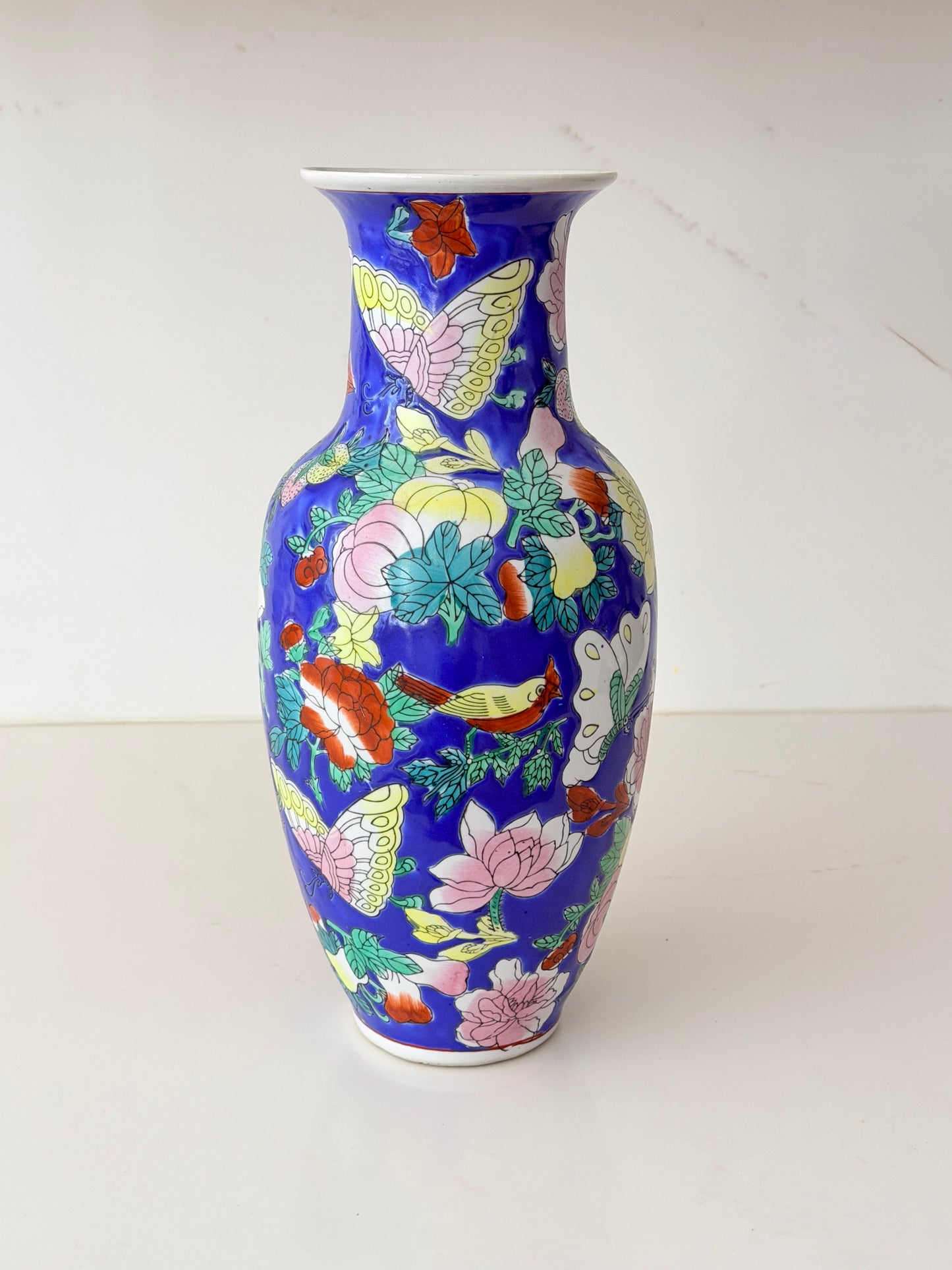 Large Vintage Rose Famille Vase