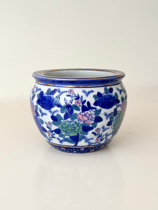 Small Vintage Koi Floral Planter