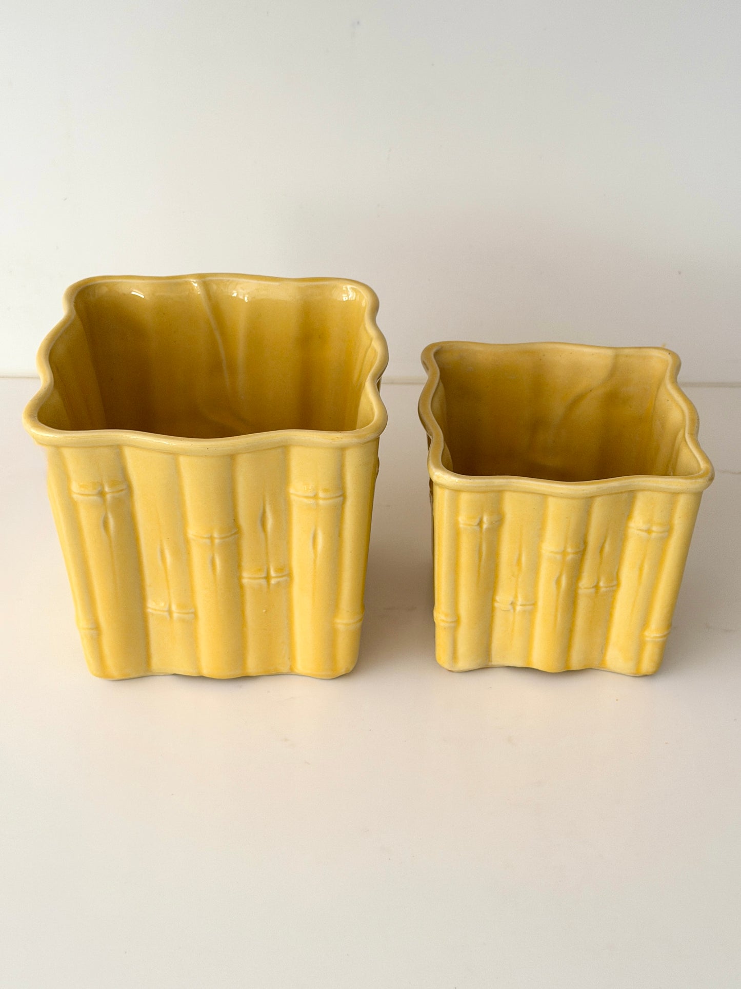 Vintage Shawnee Bamboo Pottery Planters