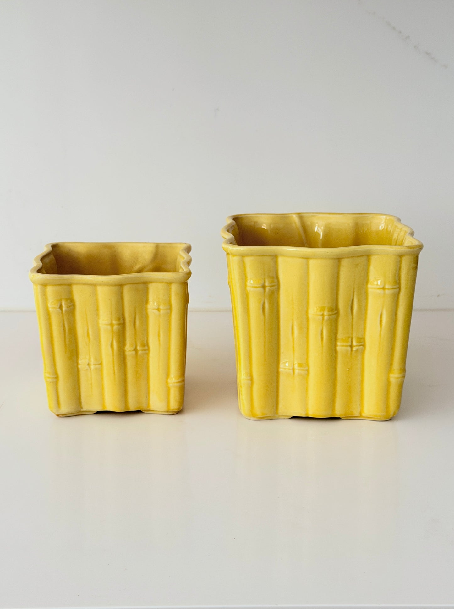 Vintage Shawnee Bamboo Pottery Planters