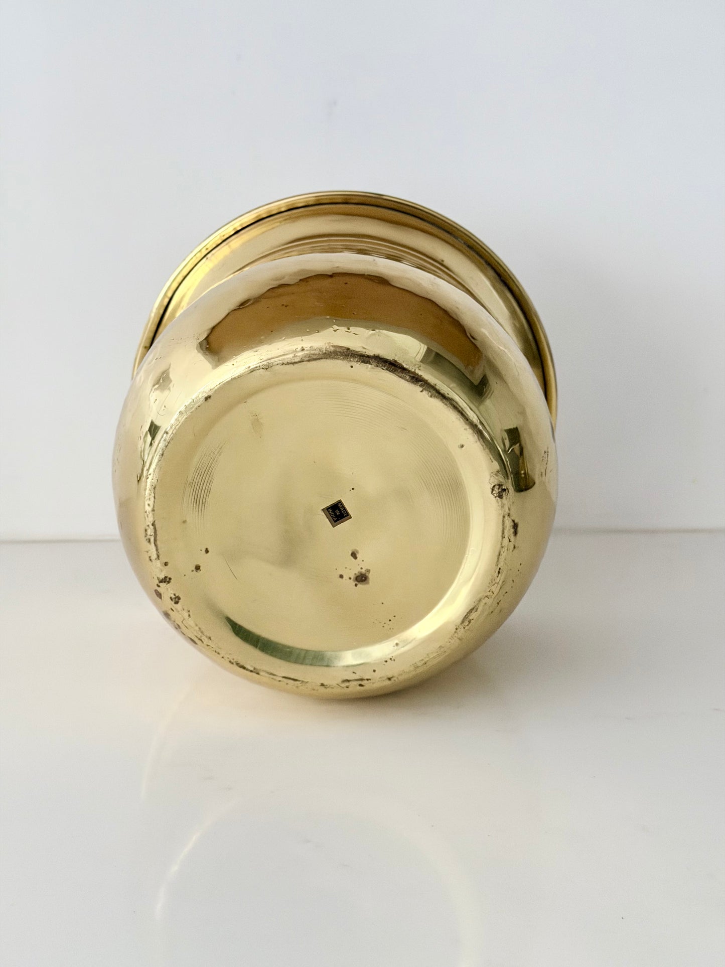 Vintage Hammered Brass Planter