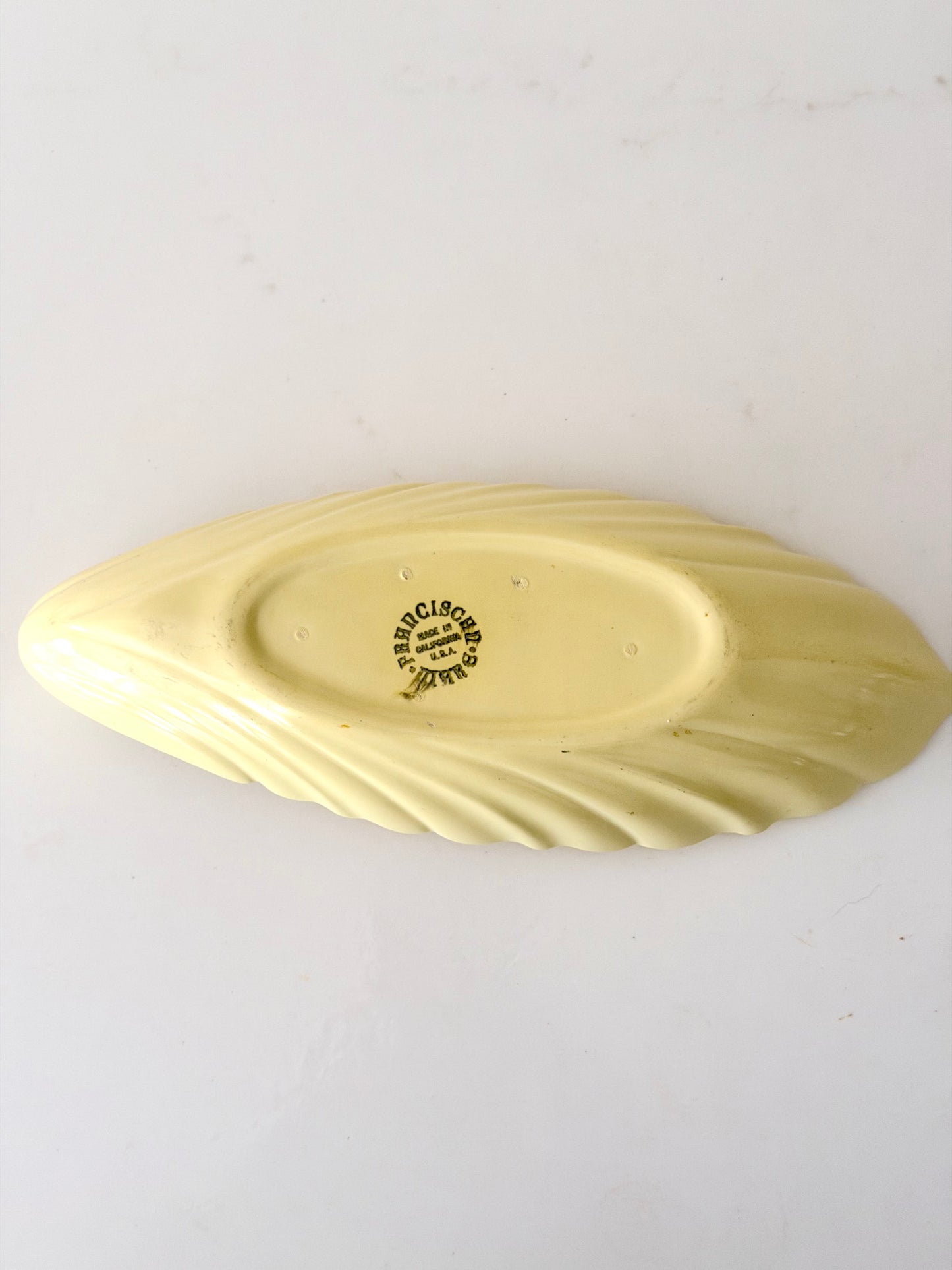 Franciscan Ware Coronado Swirl Yellow Relish Dish