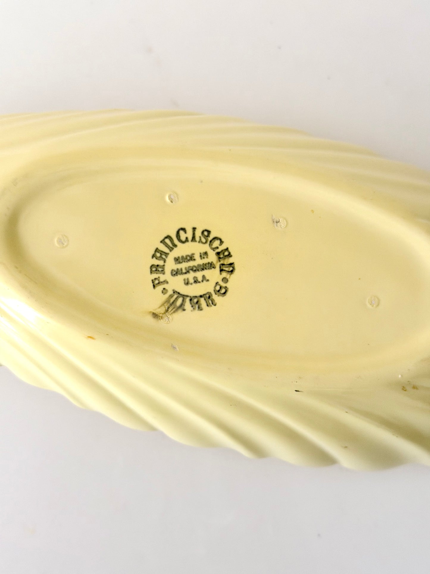 Franciscan Ware Coronado Swirl Yellow Relish Dish
