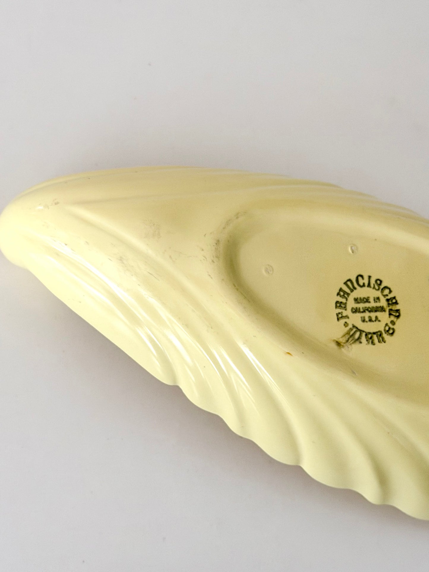 Franciscan Ware Coronado Swirl Yellow Relish Dish