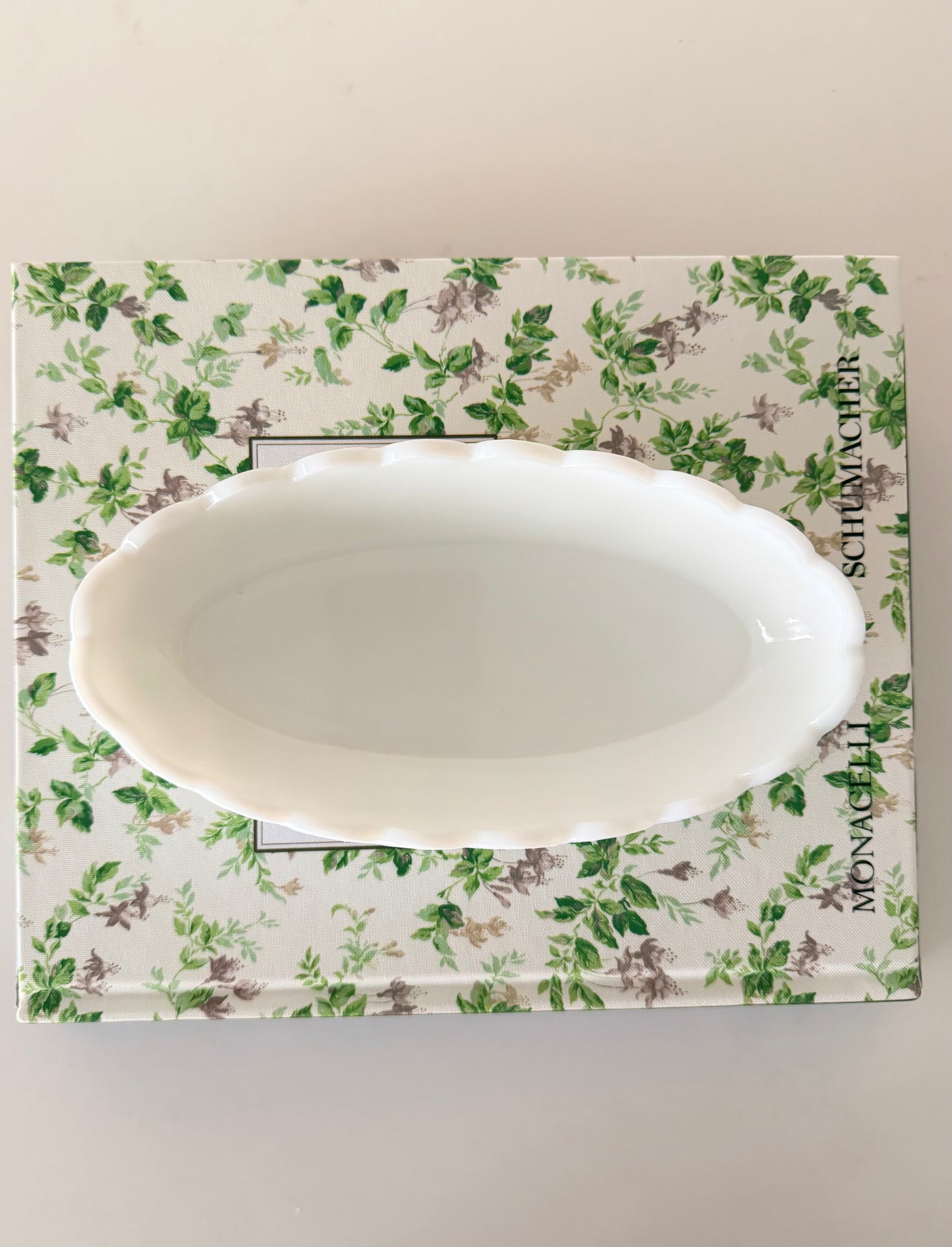 Vintage 8” Westmoreland Milk Glass Tray