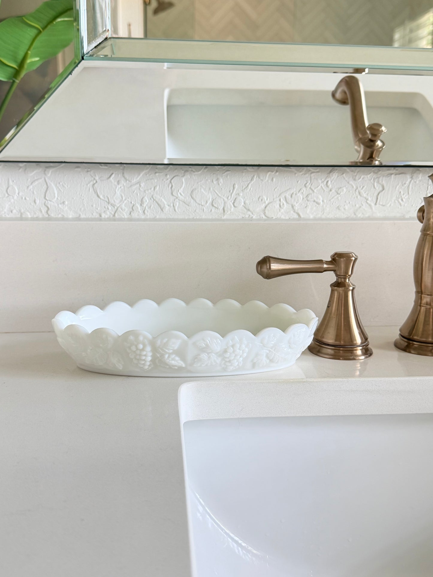 Vintage 8” Westmoreland Milk Glass Tray