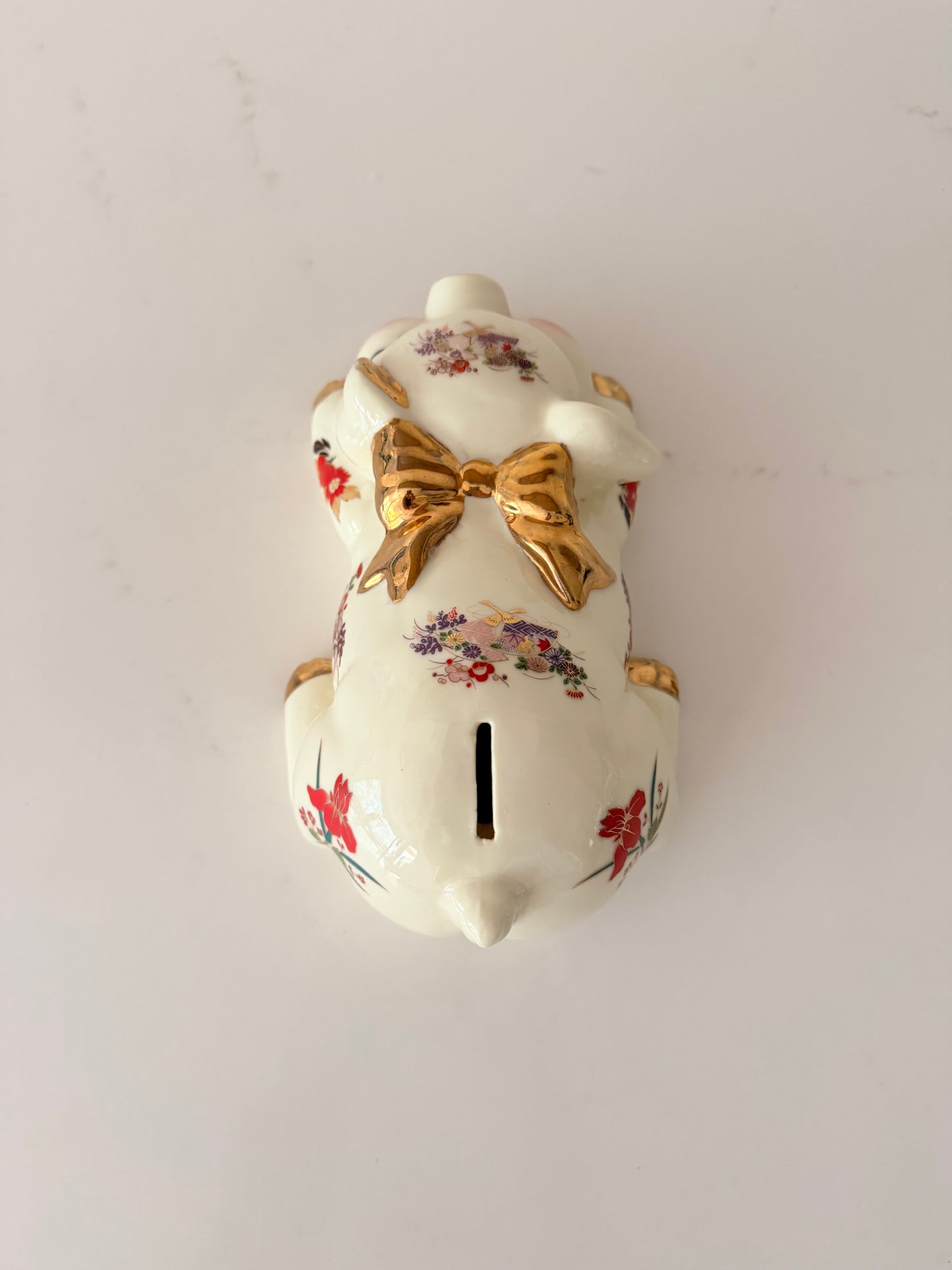 Vintage Ceramic Chinoiserie Piggybank