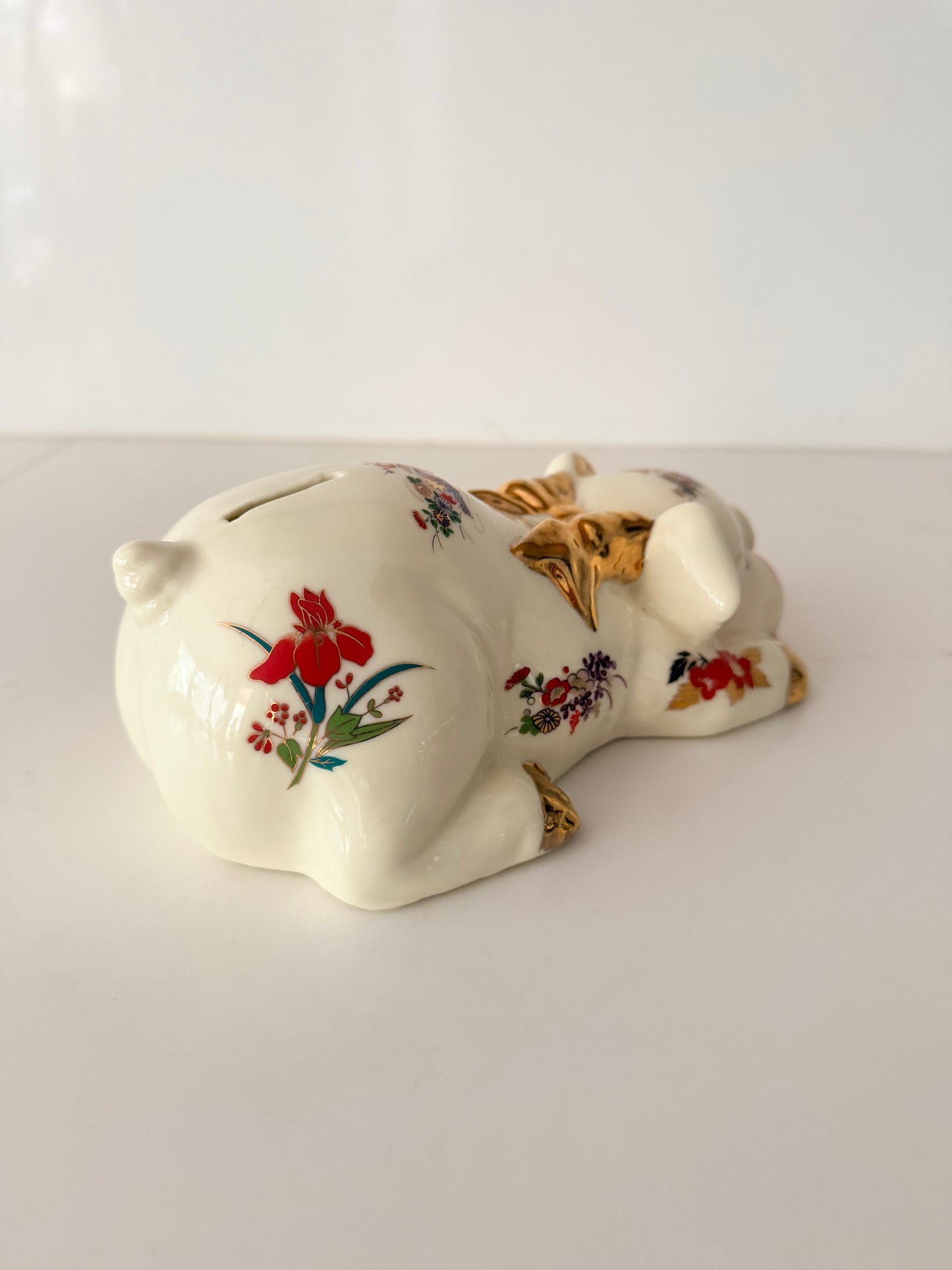 Vintage Ceramic Chinoiserie Piggybank