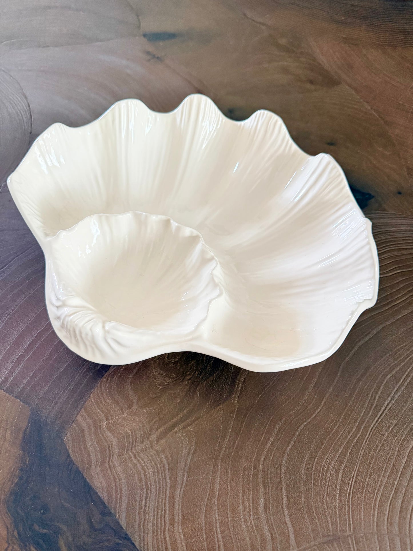 Vintage Japanese Earthenware Clam Shell
