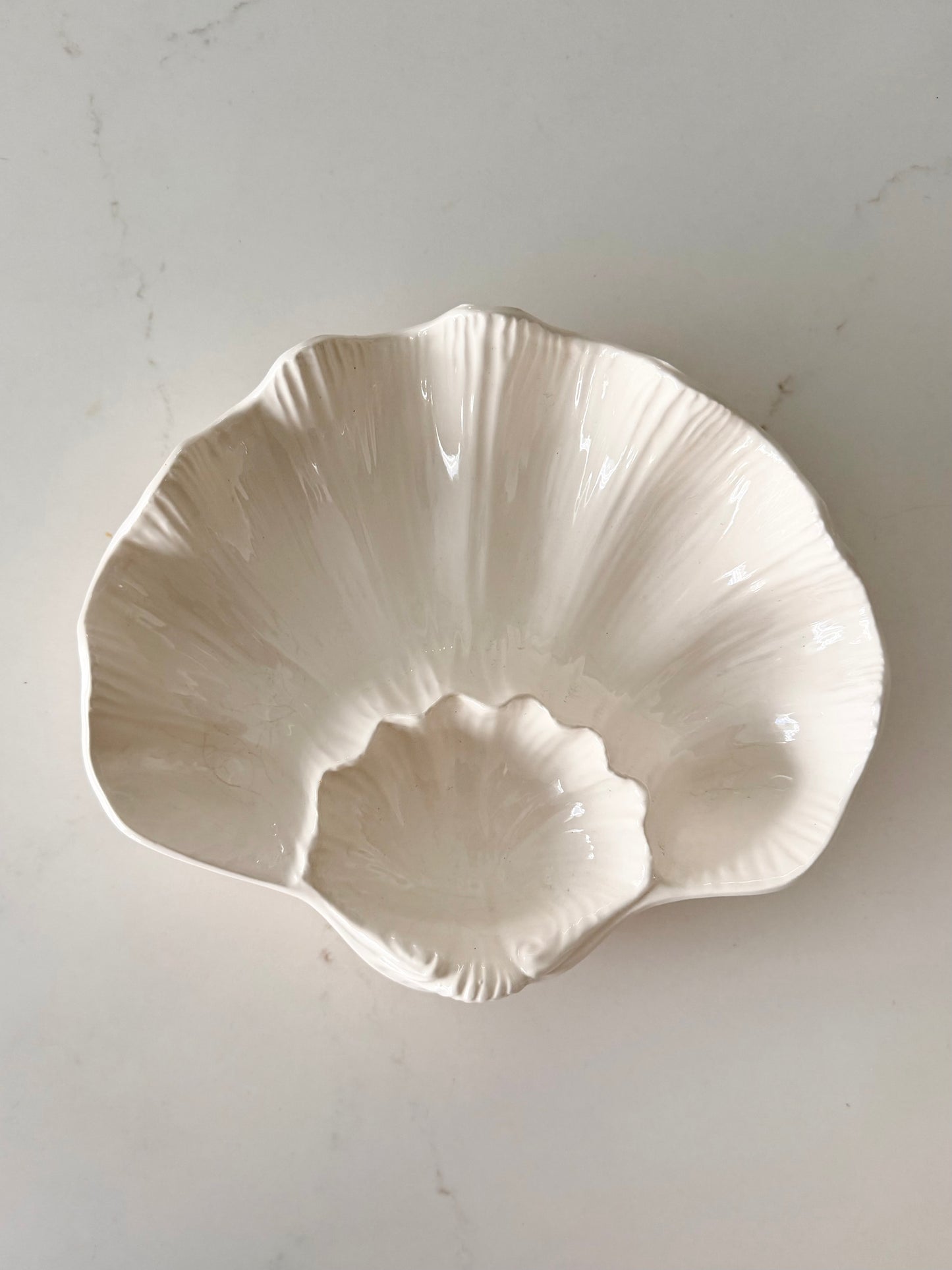 Vintage Japanese Earthenware Clam Shell