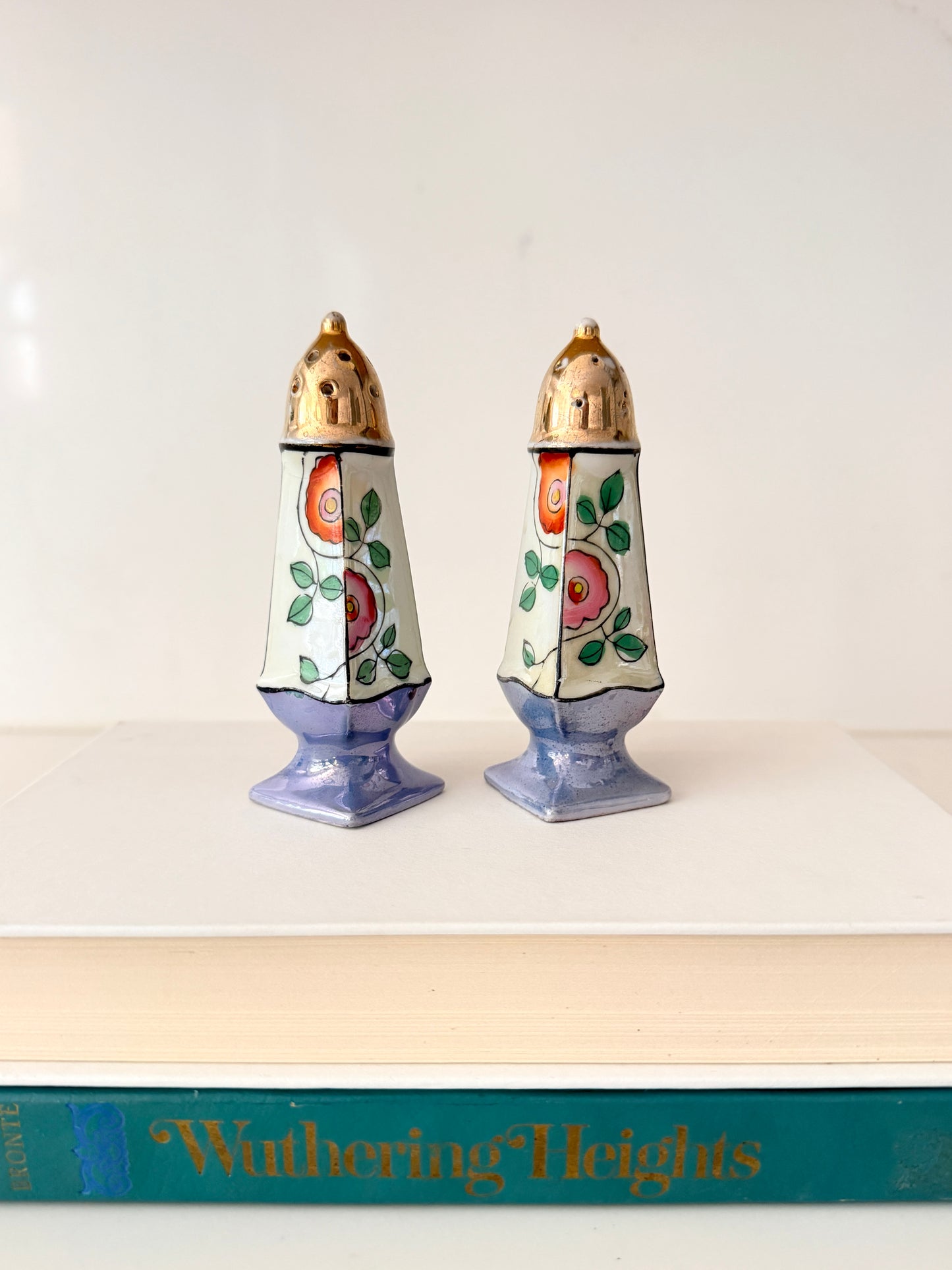 Vintage Art Deco Lusterware Salt and Pepper Shakers
