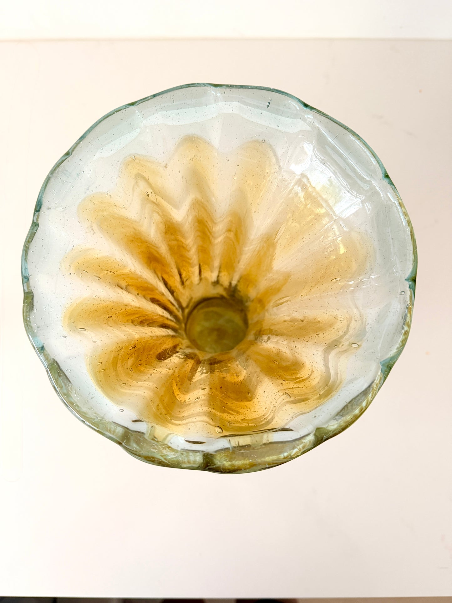 Vintage Pulled Glass Swirl Vase