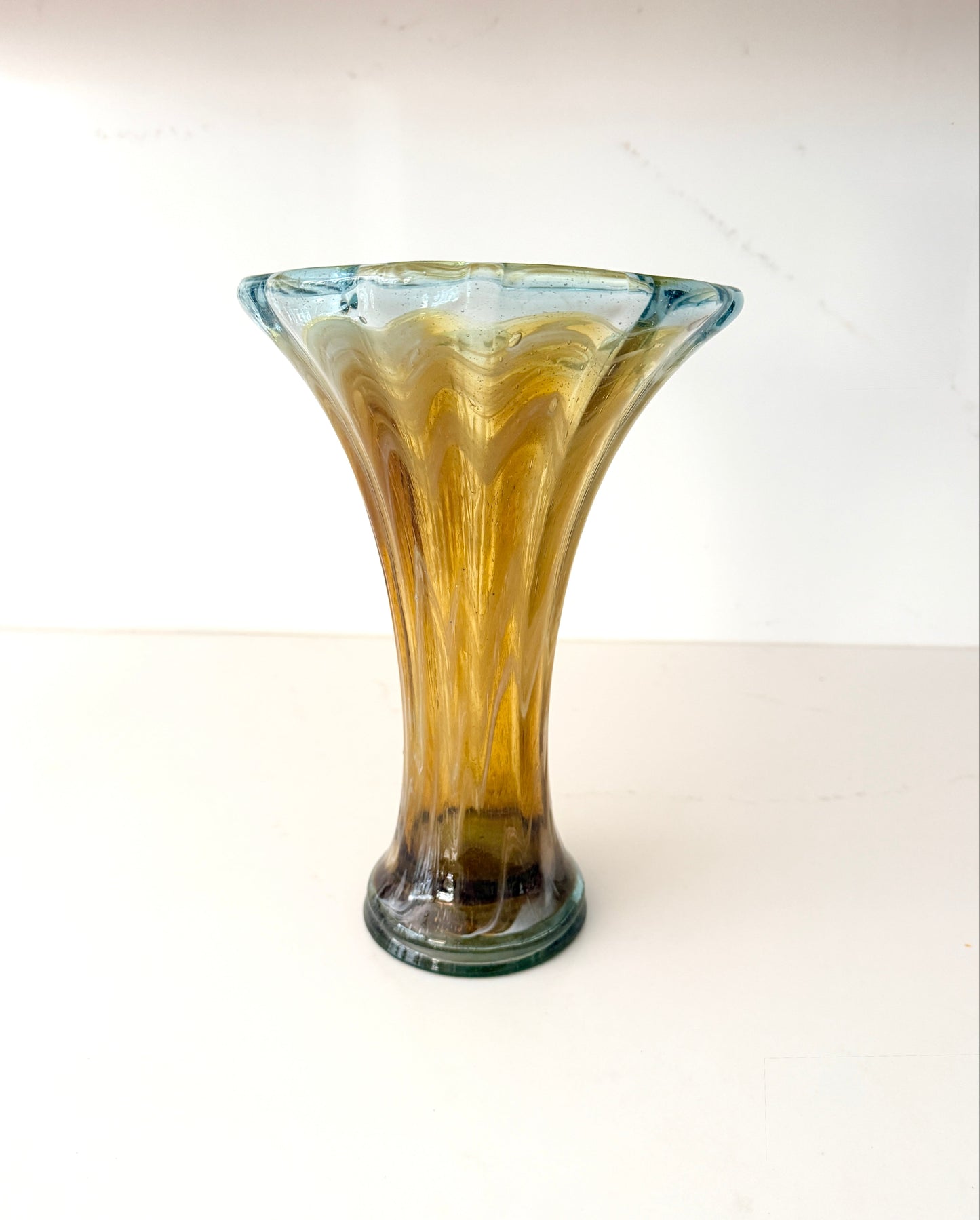 Vintage Pulled Glass Swirl Vase