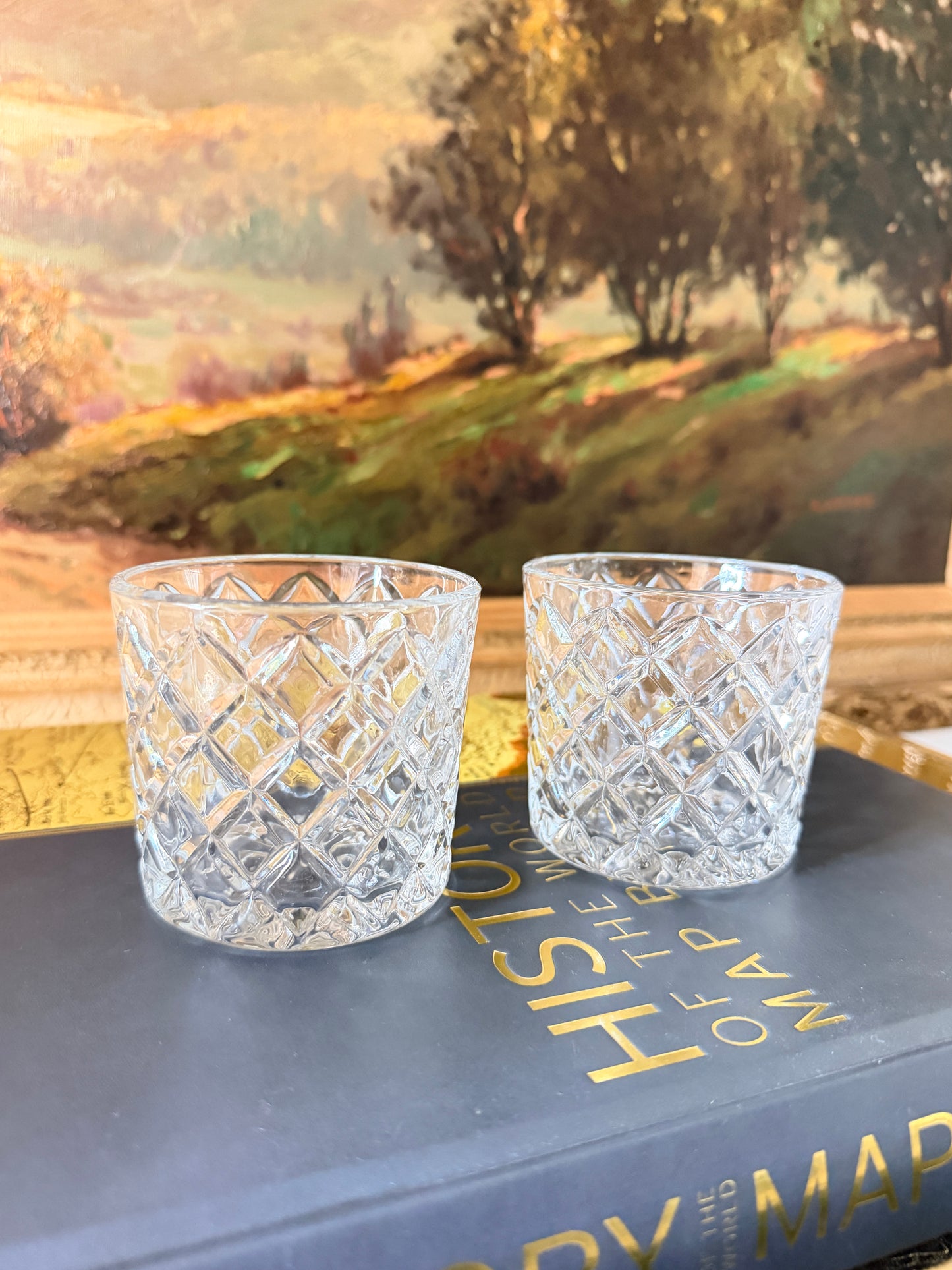 Vintage Pair of Hatch Rocks Glasses