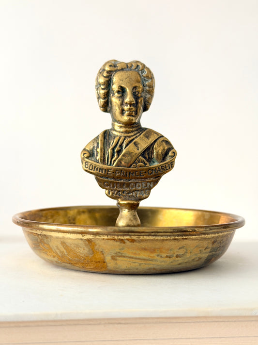 Vintage Bonnie Prince Charlie English Brass Ring Dish