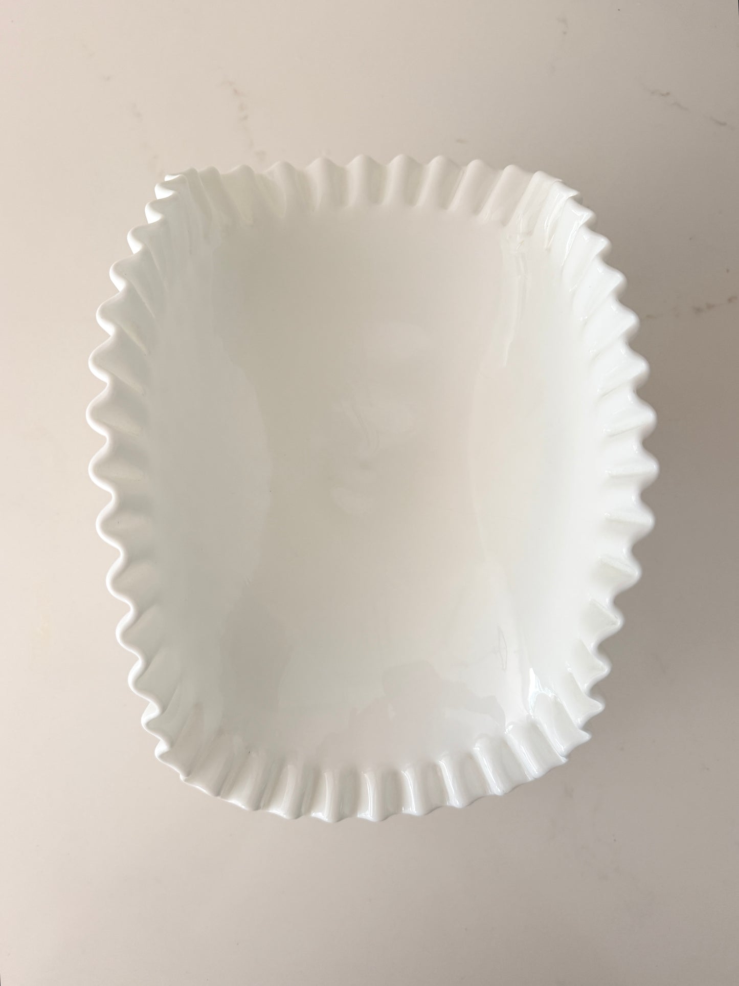 Vintage Fenton Hobnail Milk Glass Banana Boat